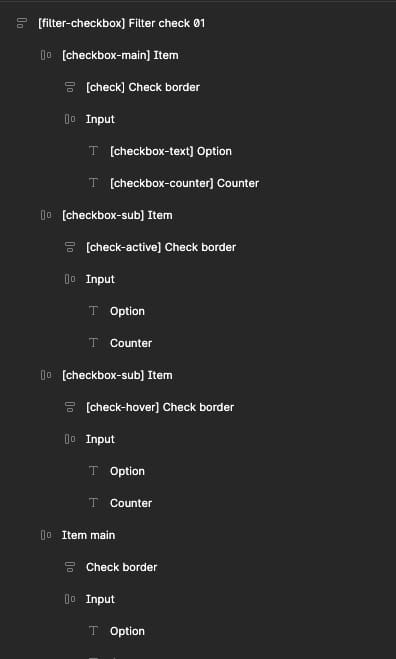 Filter checkbox